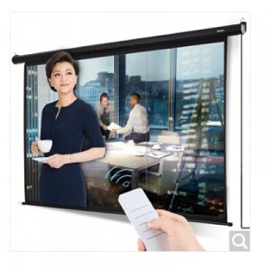 得力(deli) 遥控电动投影幕布投影布 公用家用投影仪幕布 120英寸16:10标配遥控器 50443