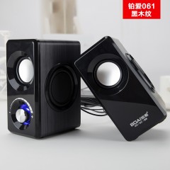 铂爱 061记本台式机电脑音箱组合usb有线迷你低音 061音响电脑台