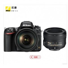 尼康（Nikon）D750 单反双镜头套机 （AF-S 24-120mm f/4G ED VR镜头 + AF 50mm f/1.8G 镜头)黑色