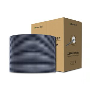 超五类网线【工程版0.5mm纯铜线芯】CAT5e超5类8芯双绞箱线 家装宽带非屏蔽监控305米 60547