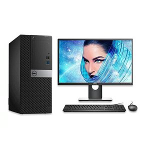 戴尔（DELL)OptiPlex 7050MT/新款7060MT商用台式电脑主机 定I7-8700丨 8G丨128G+1TB丨4G E2216HV 21.5液晶显示器