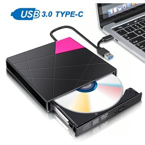 外置移动光驱 读卡器 USB扩展口 三合一外接USB3.0光驱 台式电脑笔记本适用 黑色 USB3.0黑色刻录机