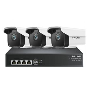 TP-LINK H.265监控设备套装200万高清夜视室外室内网络监控摄像头手机远程poe供电看店宝 刻录机+3个摄像头3路套装
