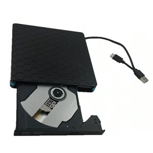 外置光驱适用机械革命Z2 Air笔记本电脑X8Ti光碟刻录机灵Z1 DVD读碟机 黑色二合一 （ USB/TYPE-C接口）