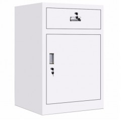 文件柜铁皮柜家具矮柜抽屉办公室柜子带锁床头柜带门工具柜存包柜储物柜（免安装） 一屉一门
