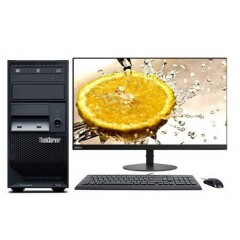 联想（ThinkServer）TS250塔式服务器主机 E3-1225V6 +21.5英寸IPS显示 16GB /128G固态/2×1T/RAID1