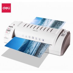 得力(deli)3893 适用A4简洁时尚静音型塑封机/过塑机 银灰