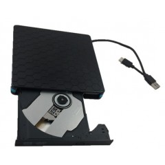 外置光驱适用机械革命Z2 Air笔记本电脑X8Ti光碟刻录机灵Z1 DVD读碟机 黑色二合一 （ USB/TYPE-C接口）